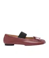 Mm6 Maison Margiela Burgundy Anatomic Numeric Ballerina Flats In Animal Print