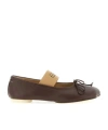 Mm6 Maison Margiela Anatomic Numeric Ballet Flats In Brown