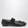 Mm6 Maison Margiela Black Leather Anatomic Numeric Ballerinas By Mm6