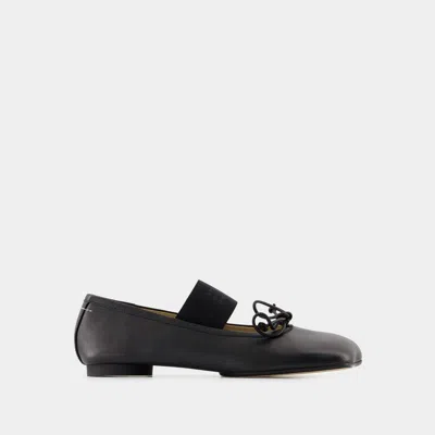 Mm6 Maison Margiela Anatomic Numeric Black Ballet Flats