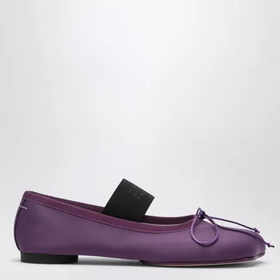 Mm6 Maison Margiela Anatomic Numeric Plum-colored Ballet Flats In Purple