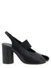 Mm6 Maison Margiela Anatomic Numeric Slingback Peep Toe Block Heel In Black