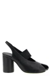 Mm6 Maison Margiela Anatomic Numeric Slingback Peep Toe Block Heel In Black
