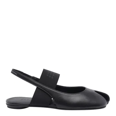 Mm6 Maison Margiela Logo Detailed Open-toe Slingback Sandals In Black