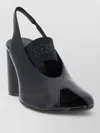 Mm6 Maison Margiela Anatomic Numeric Slingback Peep Toe Block Heel In Black