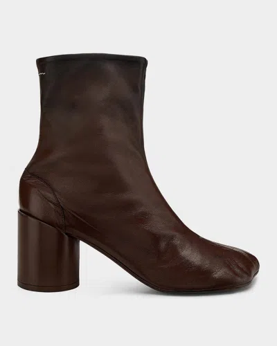Mm6 Maison Margiela Anatomic Ombre Leather Ankle Boots In Brown