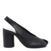 Mm6 Maison Margiela Block Heel Leather Open Toe Sandals