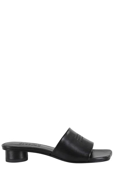 Mm6 Maison Margiela Mm6 By Maison Margiela Numeric Sandal With Engraved Logo Band In Black