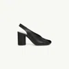 Mm6 Maison Margiela Block Heel Leather Open Toe Sandals