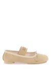 Mm6 Maison Margiela Atomic Sole Leather Block Heel Ballerinas In Boulder