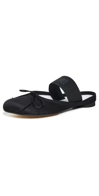 Mm6 Maison Margiela Mm6 By Maison Margiela Black Ballerina Shoes Logo