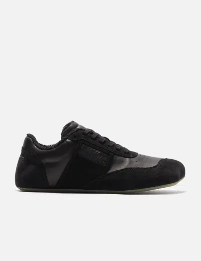 Mm6 Maison Margiela Black Leather And Suede Anatomic Sneakers