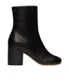 Mm6 Maison Margiela Anatomic Square Toe Zipped Boots In Black