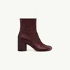 Mm6 Maison Margiela Anatomic Stitch Ankle Boots In Burgundy