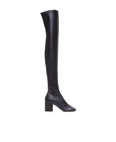 Mm6 Maison Margiela Anatomic Thigh-high Boots In Black