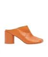 Mm6 Maison Margiela Anatomic-toe Leather Mules In Orange