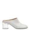 Mm6 Maison Margiela Anatomic Transparent Heeled Mules In White