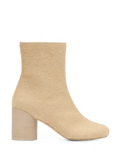 Mm6 Maison Margiela Calf Hair Block Heel Boots In Animal Print
