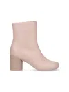 Mm6 Maison Margiela Beige Anatomic Ankle Boots In Beige
