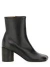 Mm6 Maison Margiela Mm6 By Maison Margiela Anatomical Black Leather Ankle Boots In Black