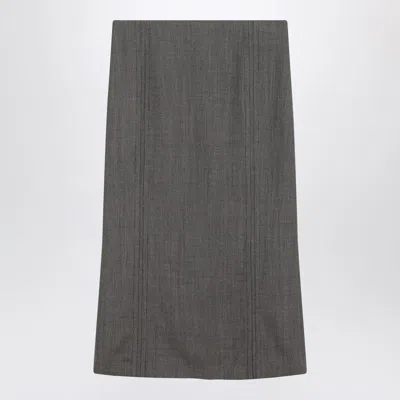 Mm6 Maison Margiela And Beige Patterned Midi Skirt In Gray