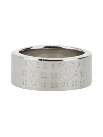 Mm6 Maison Margiela Anello Con Logo In Metallic