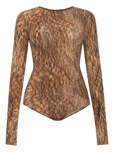 MM6 MAISON MARGIELA ANIMAL-PRINT BODYSUIT