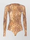 Mm6 Maison Margiela Animal Print Crewneck Long Sleeves Top In Animal Print