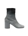 Mm6 Maison Margiela Stylish Block Heel Leather Ankle Boots In Gray