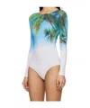 Mm6 Maison Margiela Archive Print Bodysuit In White