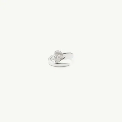 Mm6 Maison Margiela Arrow Heart Open Ring In Metallic