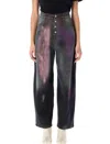 Mm6 Maison Margiela Pantalone 5 Tasche Rhianna Jeans In Black Denim With Multicoloured Fading In Black