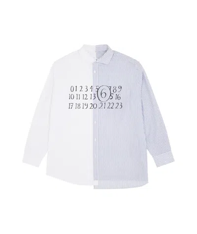 Mm6 Maison Margiela Asymmetric Cotton Shirt In White