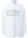 Mm6 Maison Margiela Asymmetrical Numerical Shirt In White
