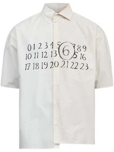 Mm6 Maison Margiela Asymmetric Cotton Shirt In White