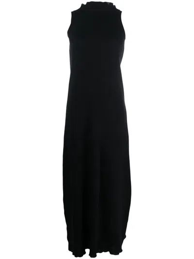 Mm6 Maison Margiela Asymmetric Draped Knitted Dress In Blue