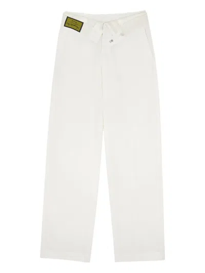 Mm6 Maison Margiela Reverse Waistband Trousers In White