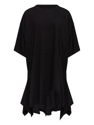 Mm6 Maison Margiela Asymmetric Panel Dress In Black