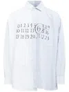 Mm6 Maison Margiela Asymmetrical Numerical Shirt In White