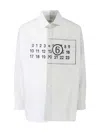 Mm6 Maison Margiela Asymmetric Numeric Shirt With In White