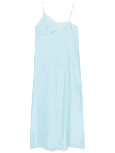 Mm6 Maison Margiela Asymmetrisches Maxikleid In Blau