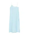 Mm6 Maison Margiela Asymmetric Silk Maxi Dress In Blue