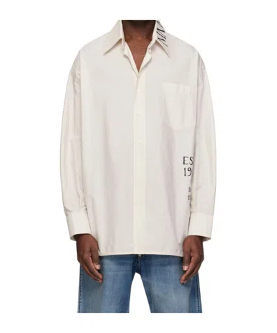 MM6 MAISON MARGIELA ASYMMETRIC STRIPED POPLIN SHIRT