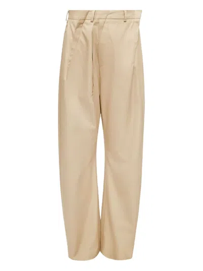 Mm6 Maison Margiela Asymmetric Trousers In Neutrals