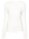 Mm6 Maison Margiela Asymmetric Virgin Wool Blend Jumper In White