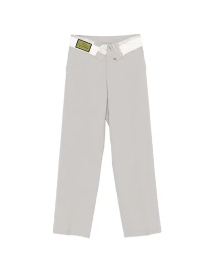 Mm6 Maison Margiela Asymmetric-waistband Trousers In Brown