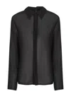 Mm6 Maison Margiela Asymmetrical Collar Shirt Woman Black In Black