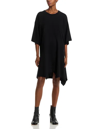 Mm6 Maison Margiela Asymmetrical Cotton Dress In Black