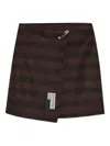 Mm6 Maison Margiela Asymmetrical Mini Skirt With Bold Stripes In Brown