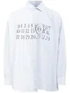 Mm6 Maison Margiela Asymmetrical Numerical Shirt In Bianco